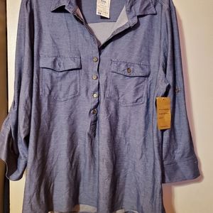 Womens sz 2X blue blouse NWT